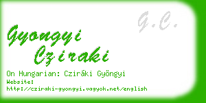 gyongyi cziraki business card